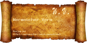Wermescher Vera névjegykártya